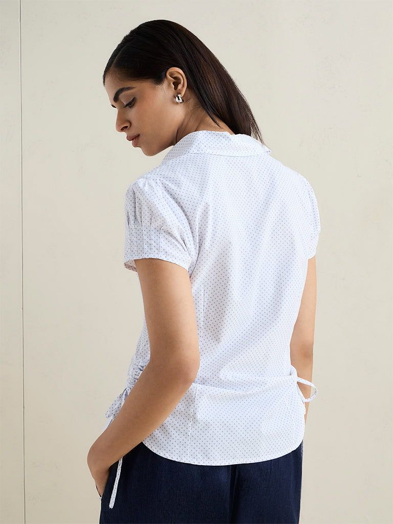 Wardrobe White Printed Blouse