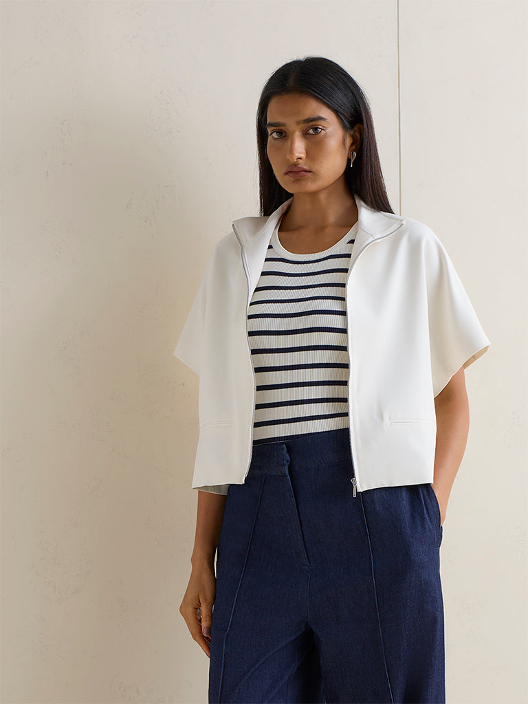 Wardrobe Off-White Solid Jacket