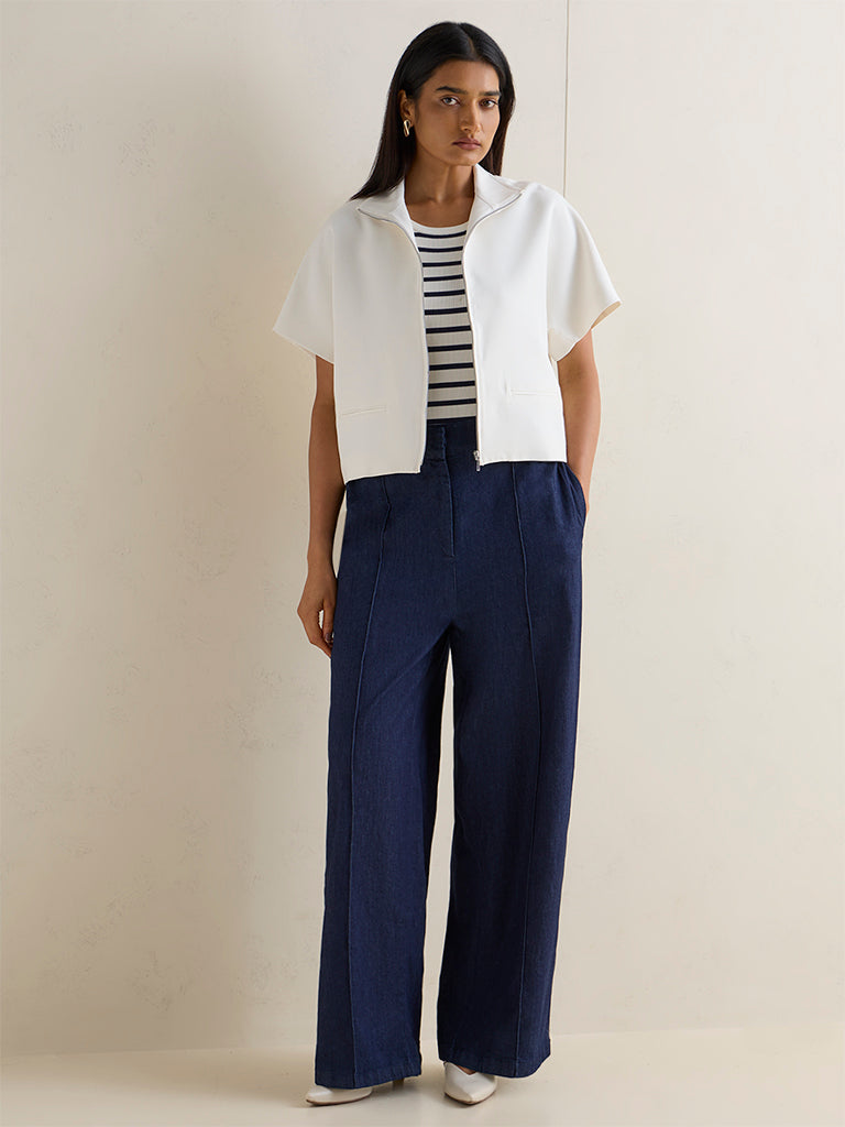 Wardrobe Off-White Solid Jacket