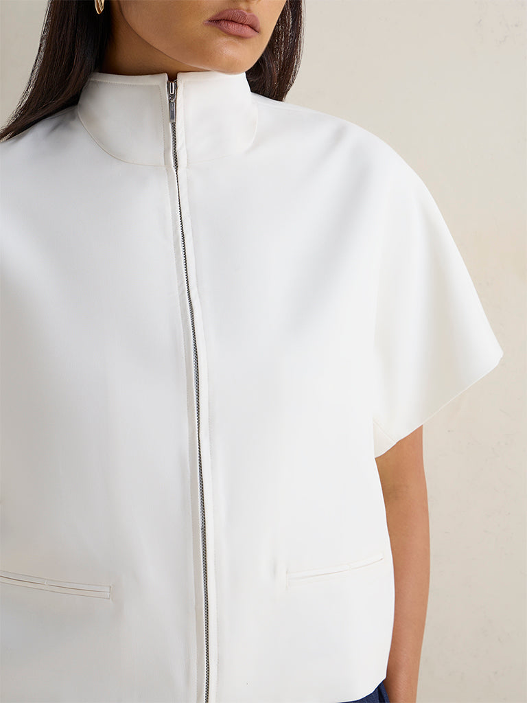 Wardrobe Off-White Solid Jacket