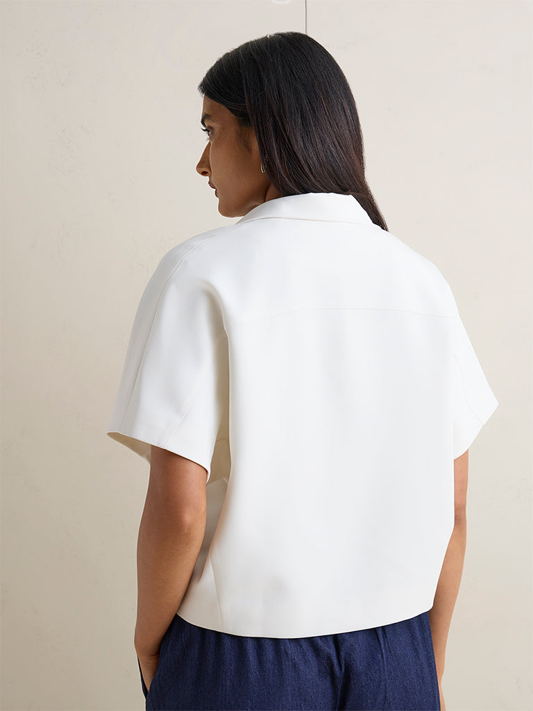 Wardrobe Off-White Solid Jacket