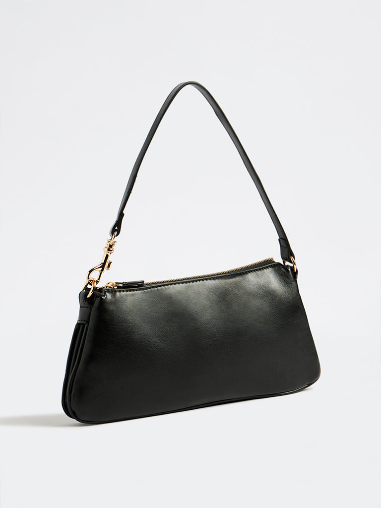 Westside Black Solid Shoulder Bag