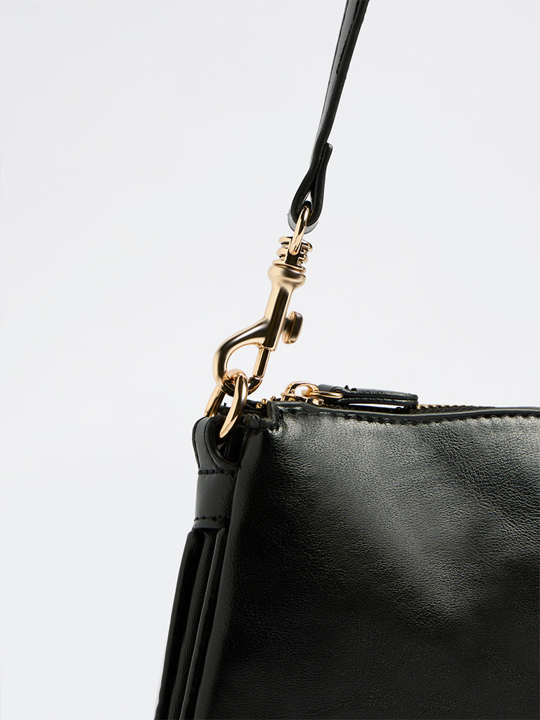 Westside Black Solid Shoulder Bag
