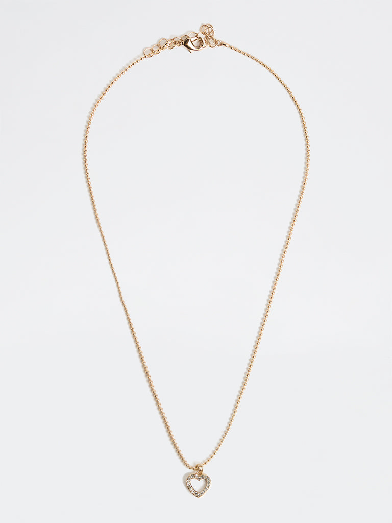 Westside Accessories Gold Heart Pendant Necklace