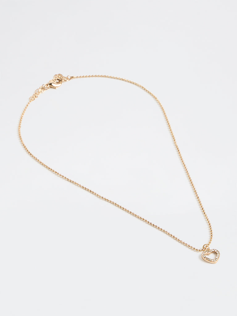 Westside Accessories Gold Heart Pendant Necklace