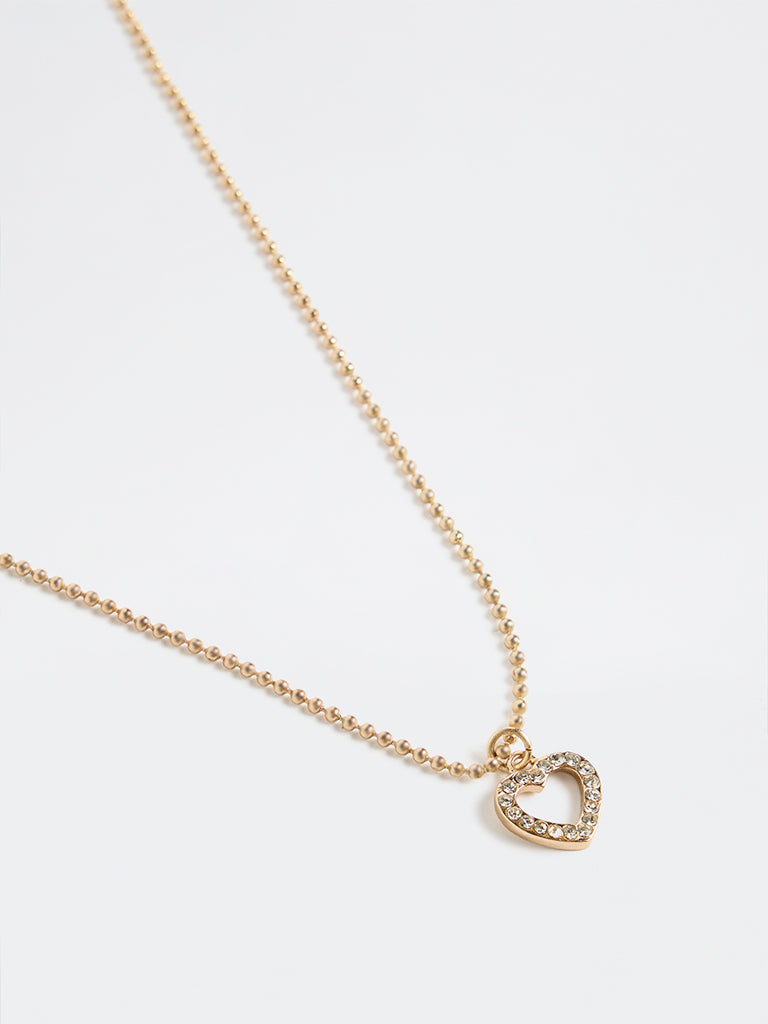 Westside Accessories Gold Heart Pendant Necklace
