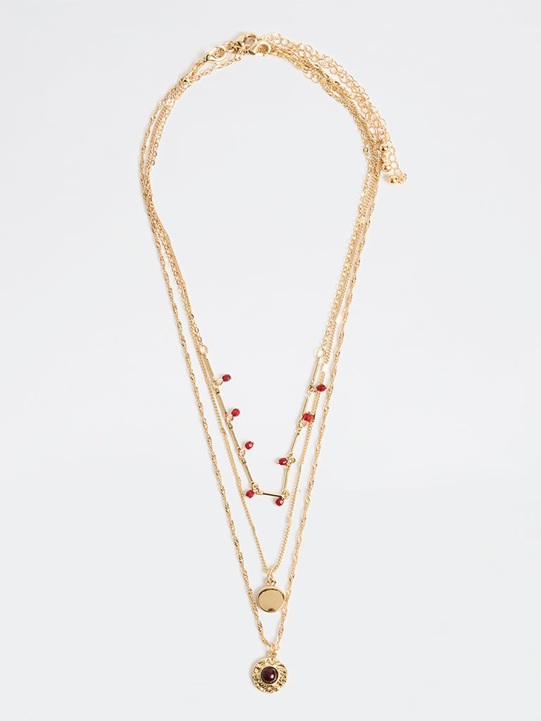 Westside Accessories Gold Layered Chain Necklaces - Pack of 3