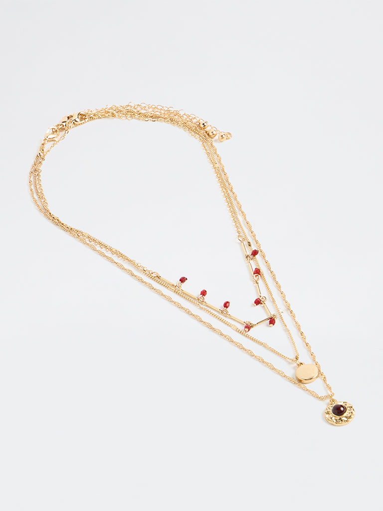 Westside Accessories Gold Layered Chain Necklaces - Pack of 3