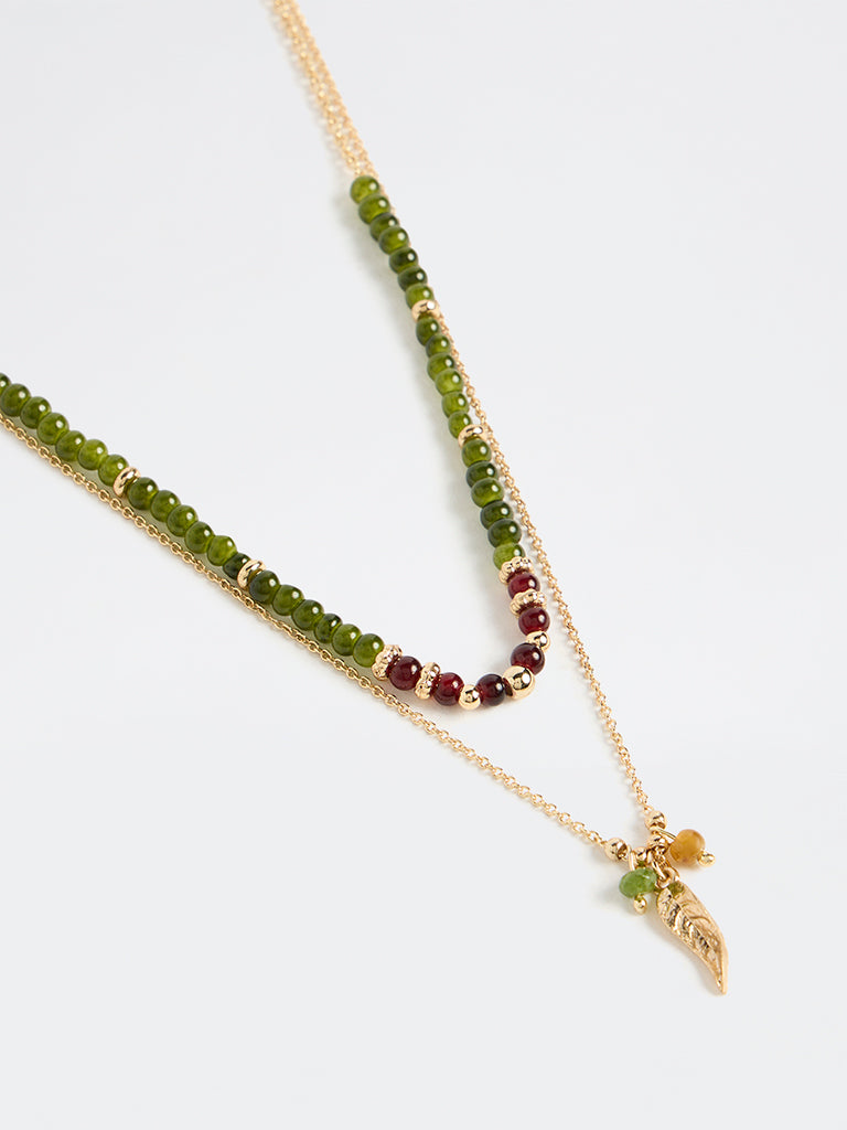 Westside Accessories Multi-Colour Beaded Layered Necklace