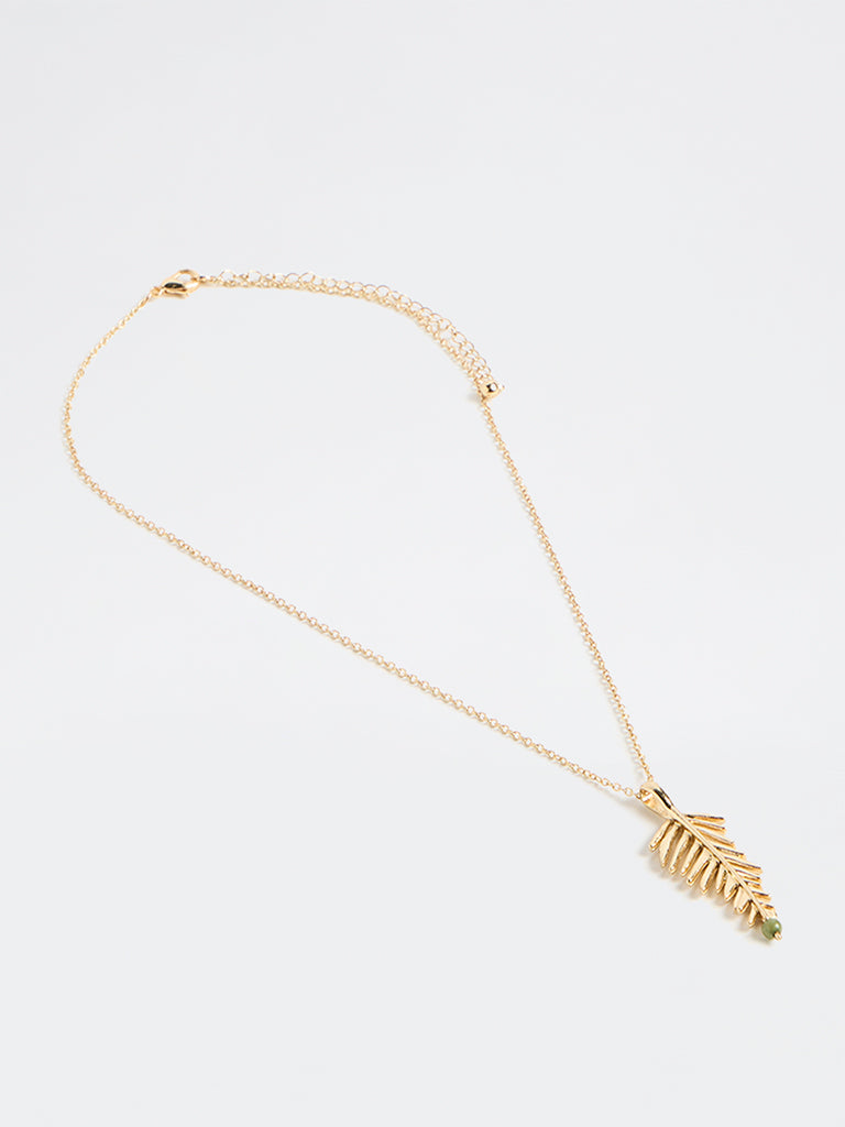 Westside Accessories Gold Leaf Pendant Necklace