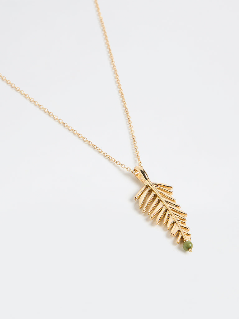 Westside Accessories Gold Leaf Pendant Necklace