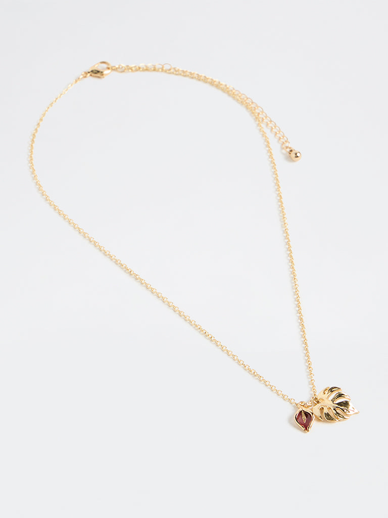 Westside Accessories Gold Dual Pendant Necklace