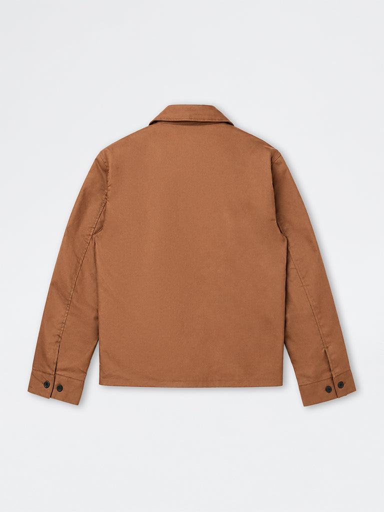 Ascot Tan Solid Relaxed-Fit Cotton-Blend Jacket