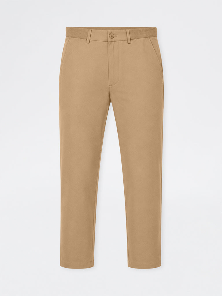 Ascot Taupe Relaxed-Fit Mid-Rise Cotton-Blend Chinos