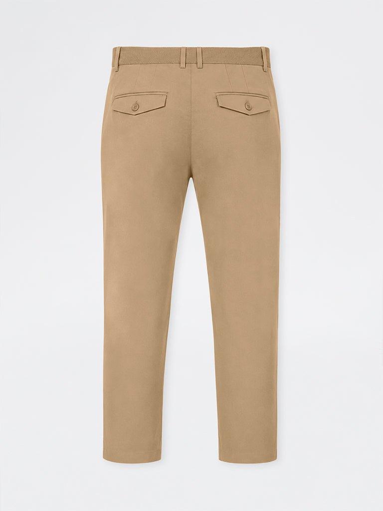 Ascot Taupe Relaxed-Fit Mid-Rise Cotton-Blend Chinos