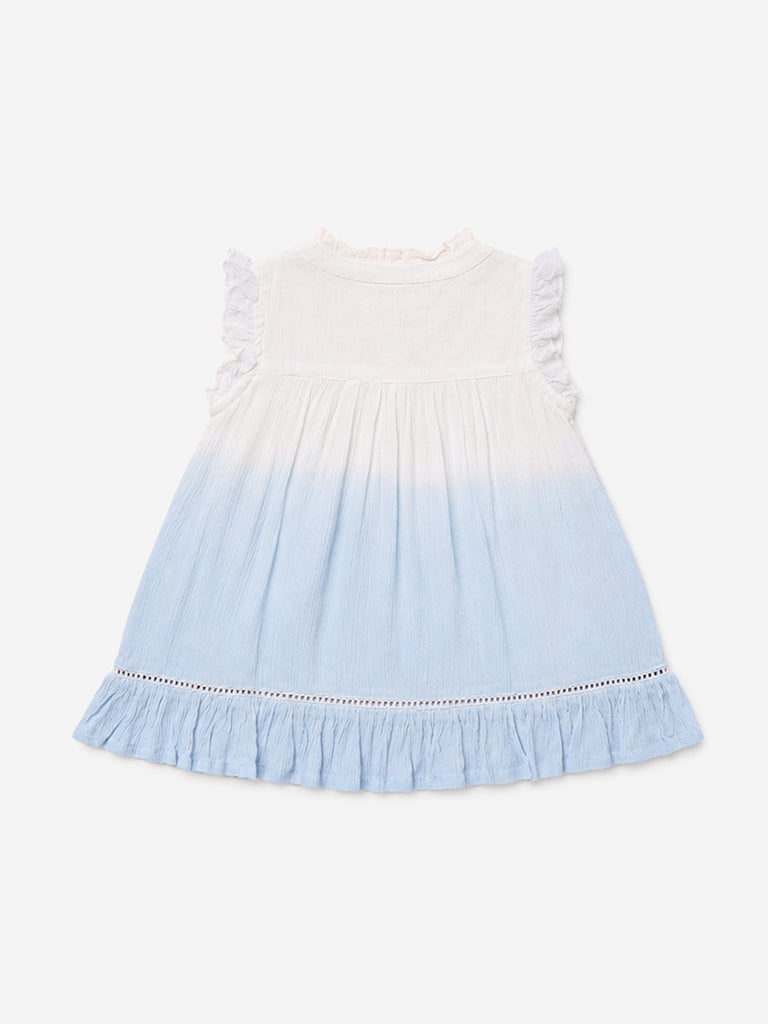 HOP Baby Girl Blue Ombre-Finish A-Line Dress