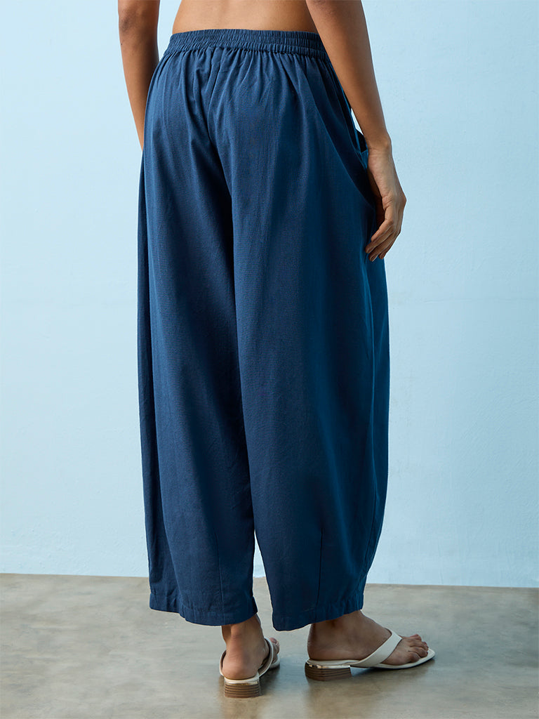 Utsa  Indigo Solid Cotton Pants