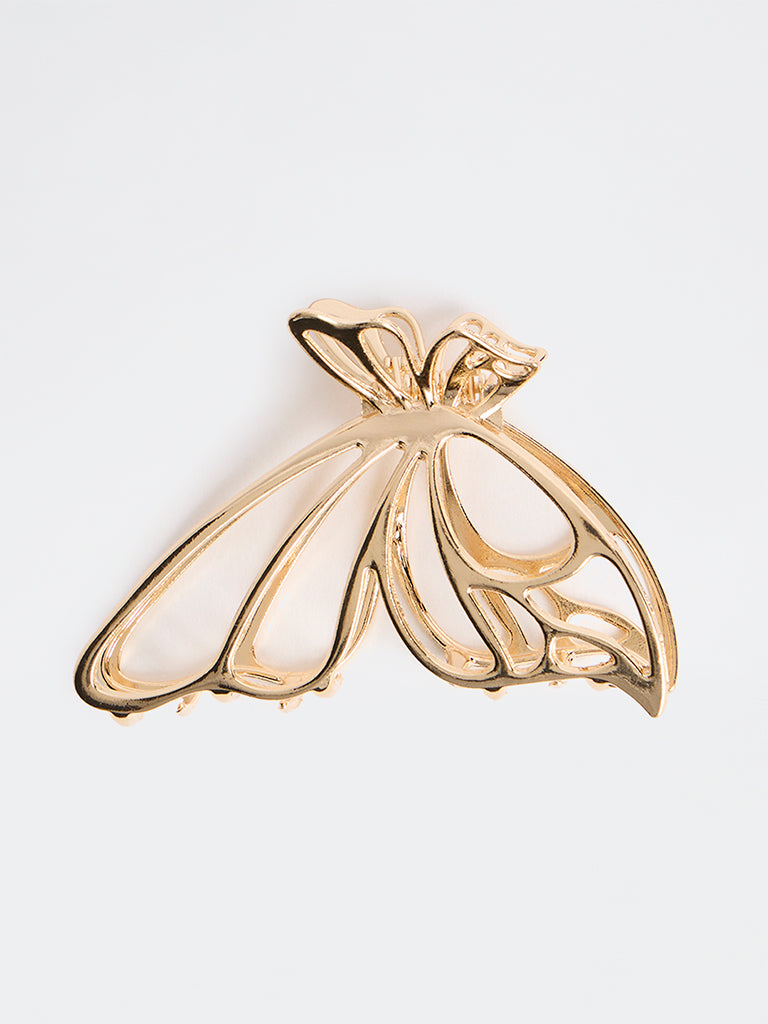 Westside Accessories Gold Metal Butterfly Claw Clip