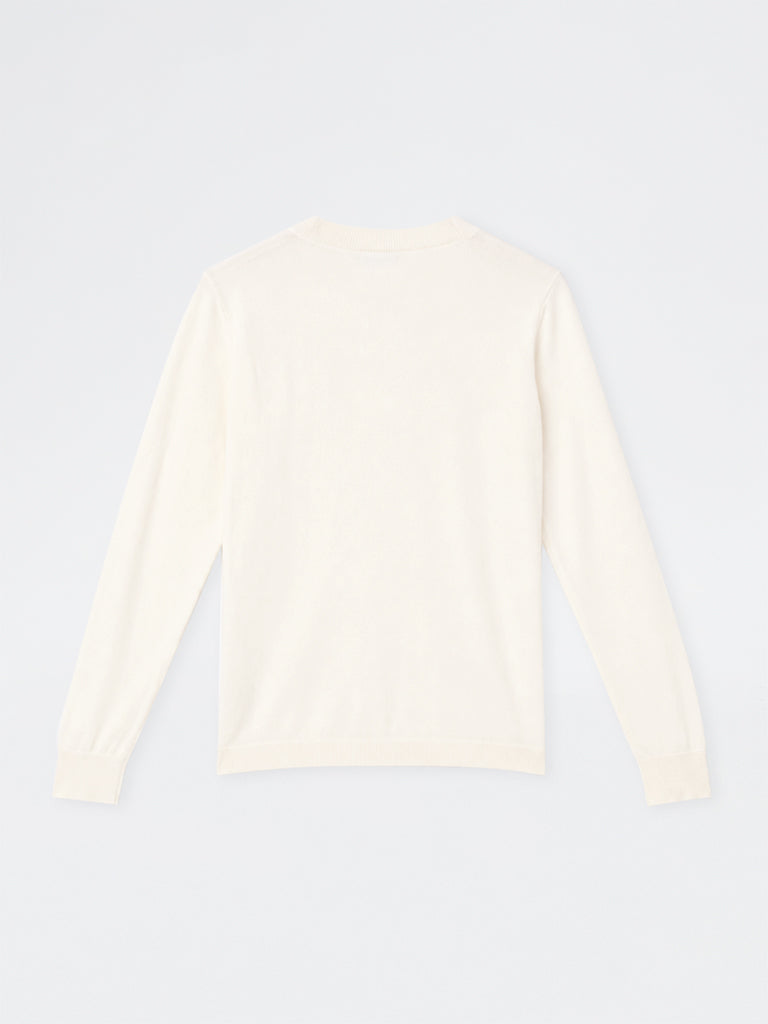 Gia Cream Metal-Detail Knitted Sweater