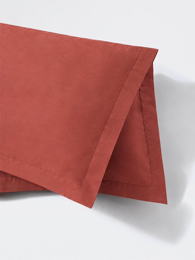Westside Home Rust Solid Cotton Pillow Covers - Pack of 2