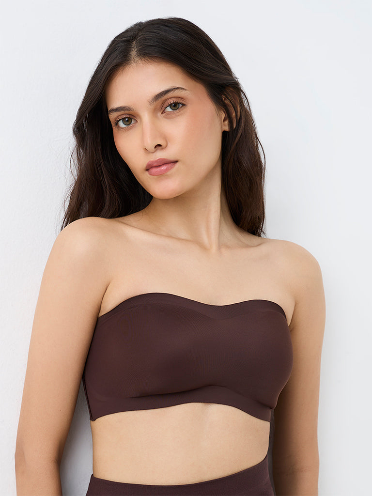 Wunderlove Dark Brown Invisible Supergrip Padded Strapless Bra