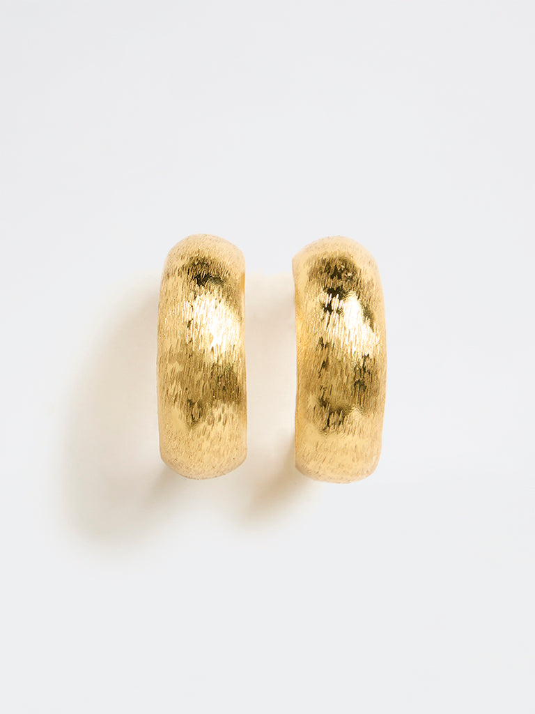 Westside Accessories Gold Textured Chunky Hoop Earrings