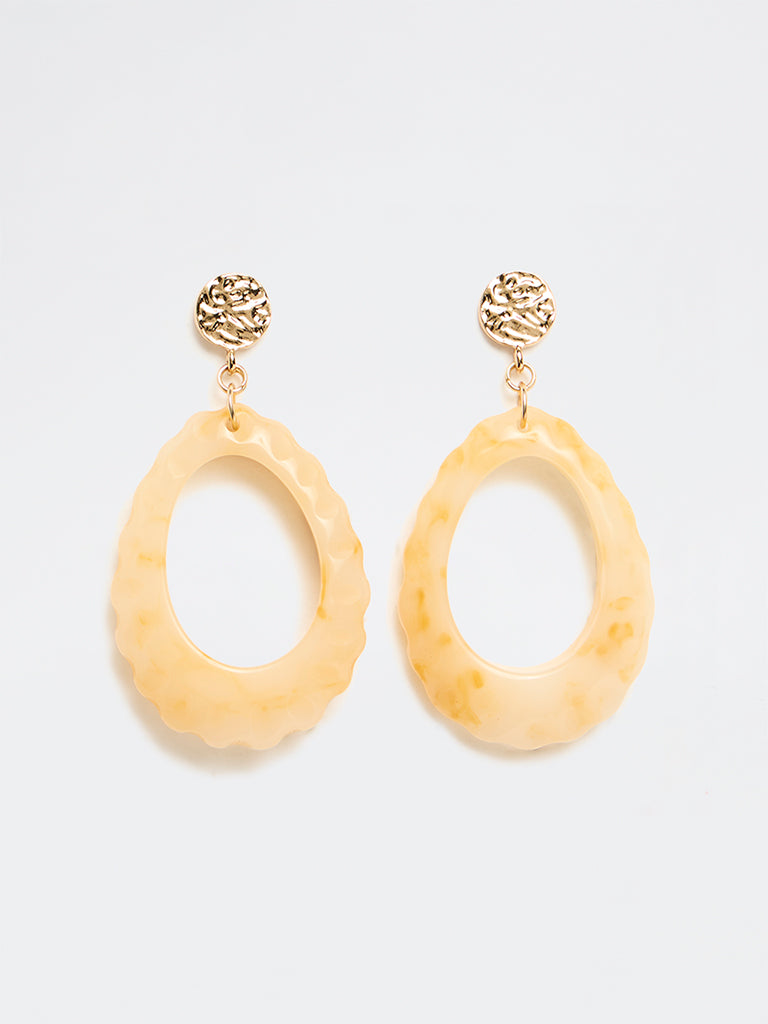 Westside Accessories Beige Statement Dangler Earrings