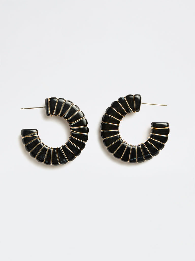 Westside Accessories Black Statement Hoop Earrings