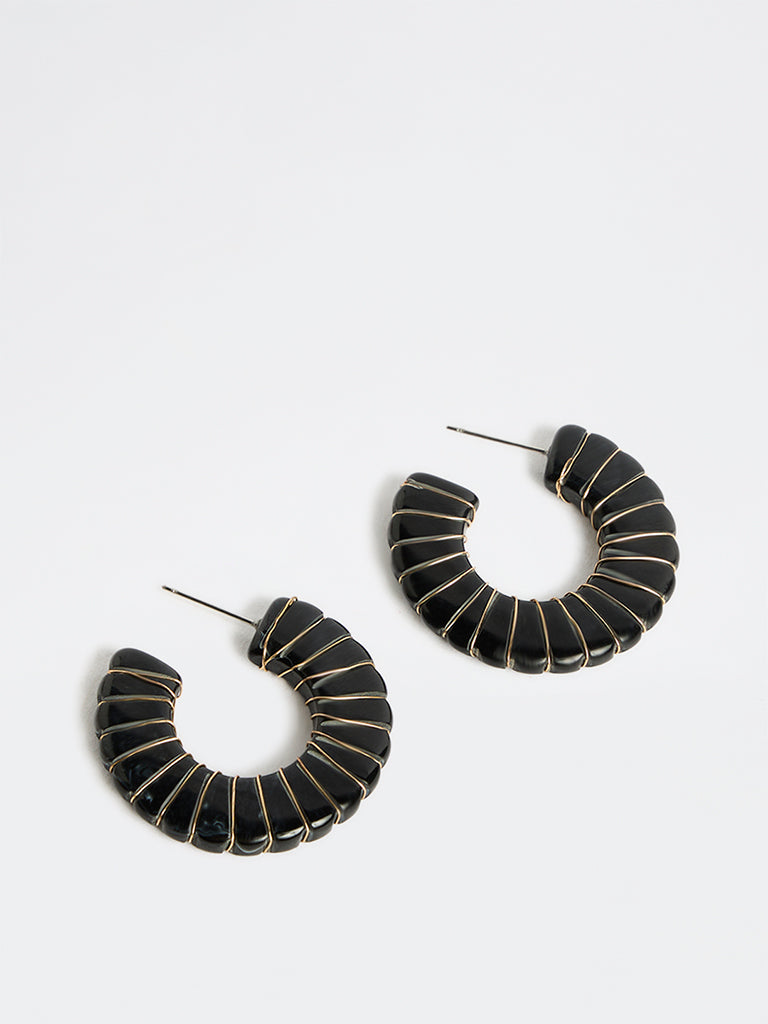 Westside Accessories Black Statement Hoop Earrings