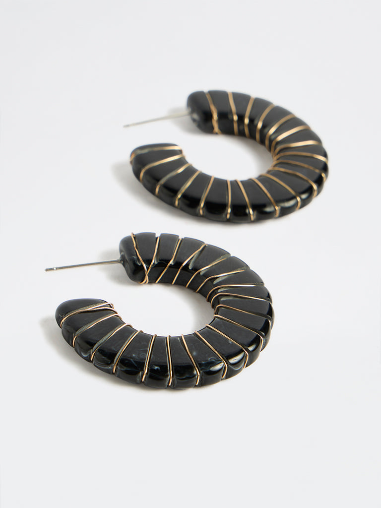 Westside Accessories Black Statement Hoop Earrings