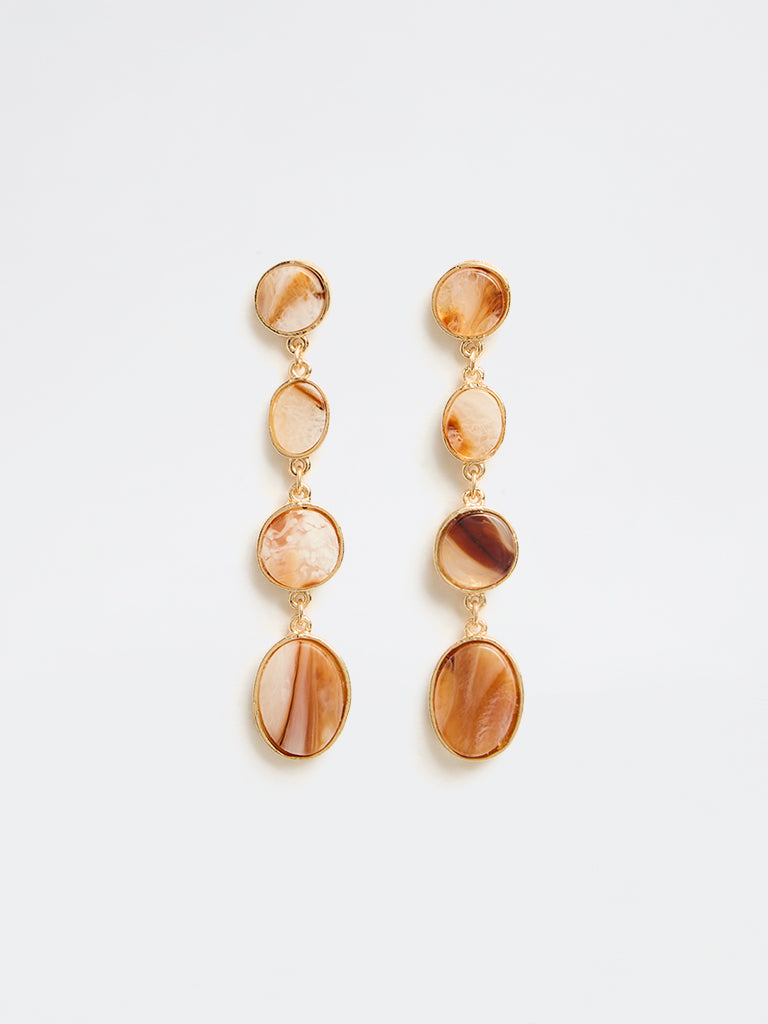 Westside Accessories Multicolour Marbleized Resin Drop Earrings
