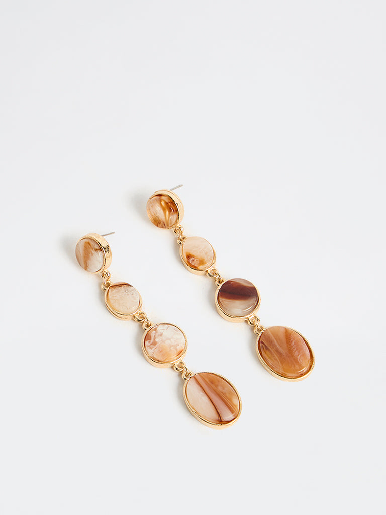 Westside Accessories Multicolour Marbleized Resin Drop Earrings