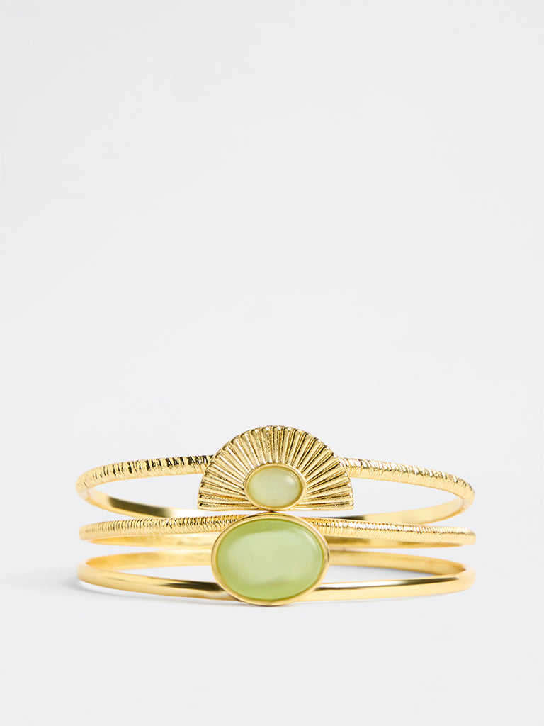 Westside Accessories Gold Artisanal Bangles - Pack of 2
