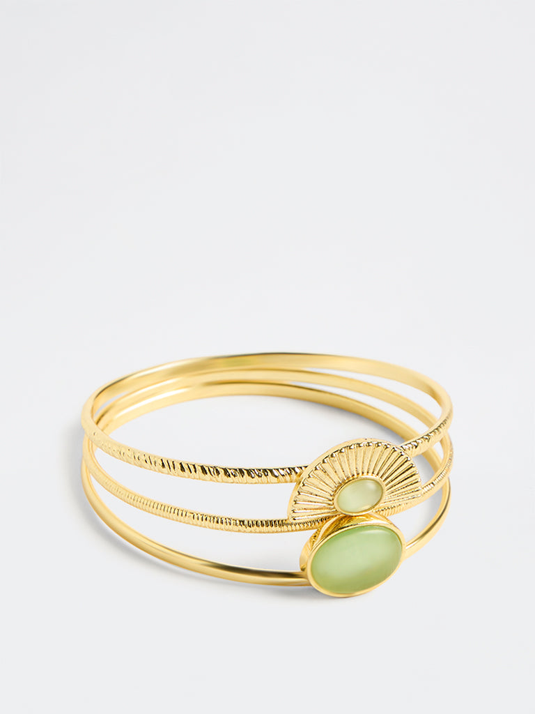 Westside Accessories Gold Artisanal Bangles - Pack of 2