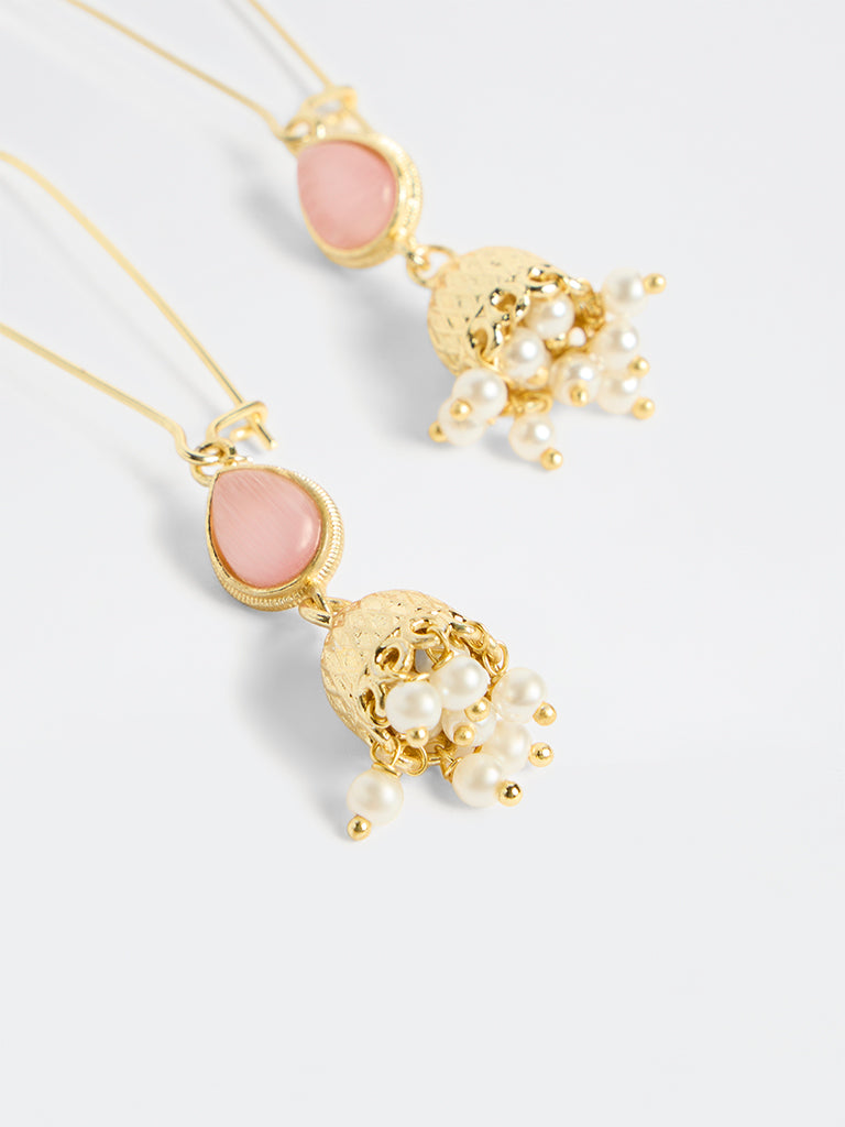 Westside Accessories Gold Fish Hook Jhumka Earrings