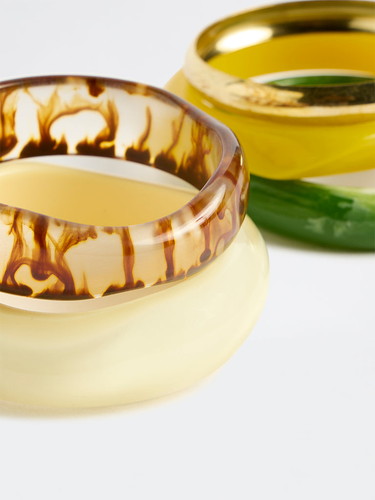 Westside Accessories Multi-Coloured Resin and Metal Bangles - Pack of 5