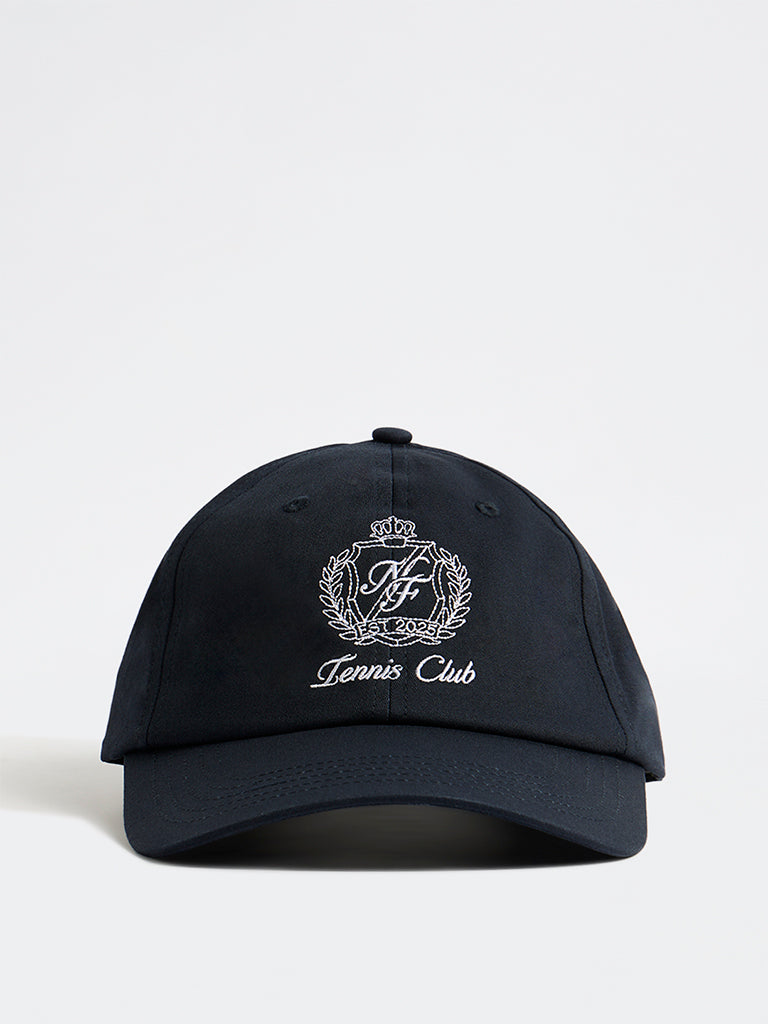 Westside Accessories Navy Text-Embroidered Cap