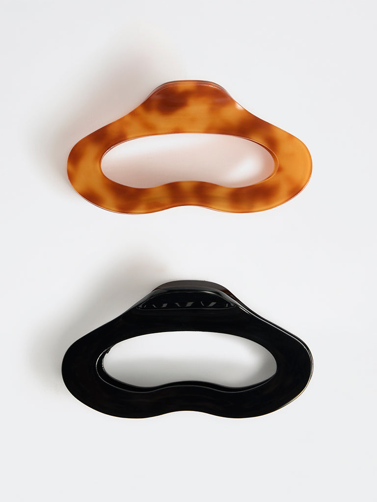 Westside Accessories Black and Brown Claw Clips - Pack of 2