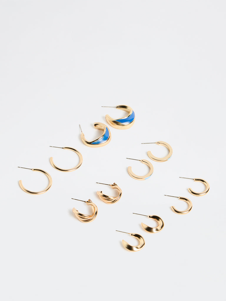 Westside Accessories Gold Multi Hoop Earrings - Pack of 6