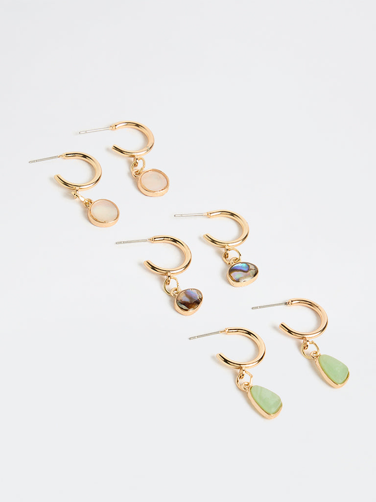 Westside Accessories Multicolour Hoop Earrings - Pack of 3