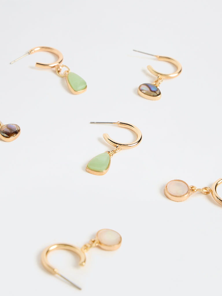 Westside Accessories Multicolour Hoop Earrings - Pack of 3