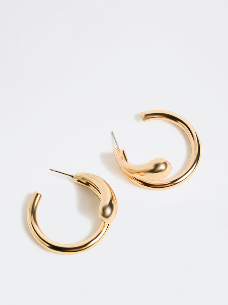 Westside Accessories Gold Statement Hoop Earrings