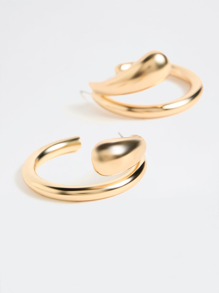 Westside Accessories Gold Statement Hoop Earrings