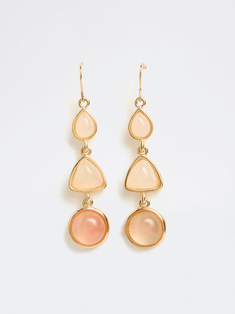 Westside Accessories Peach Statement Dangler Earrings