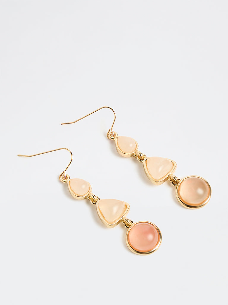 Westside Accessories Peach Statement Dangler Earrings