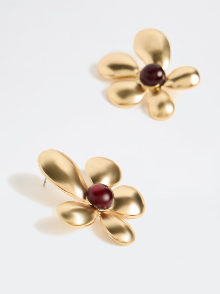 Westside Accessories Gold Floral Stud Earrings