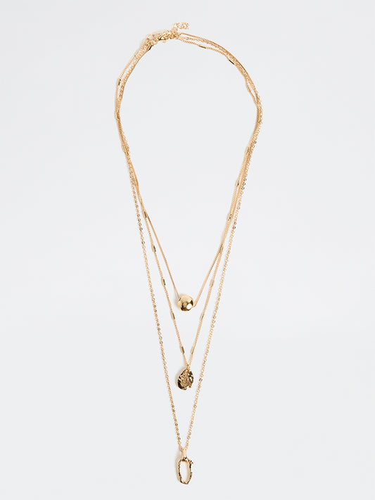 Westside Accessories Gold Layered Pendant Necklaces - Pack of 3