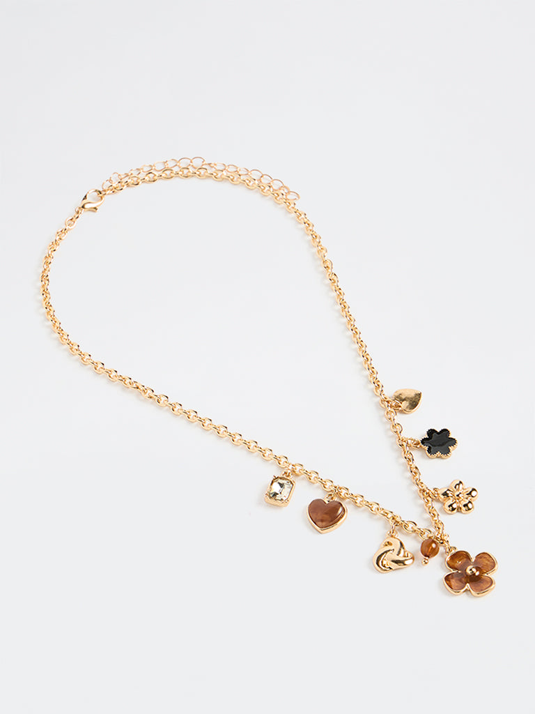 Westside Accessories Gold Multi-Charm Necklace