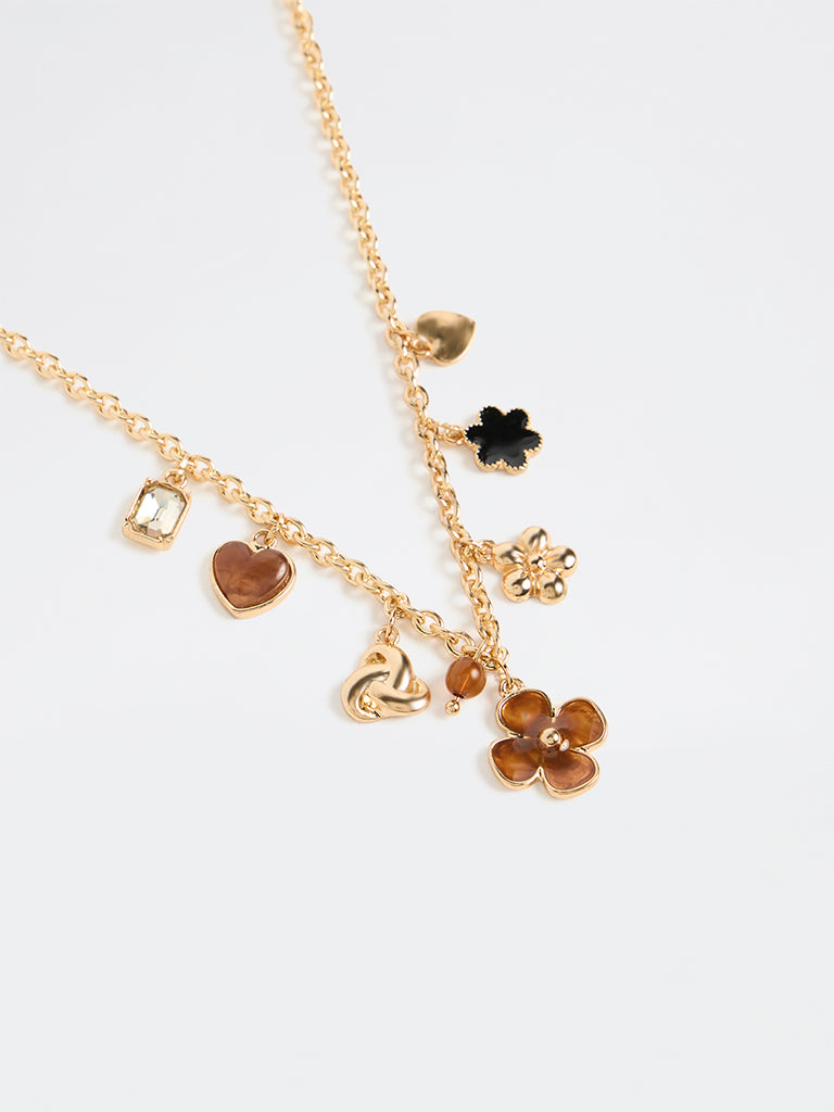 Westside Accessories Gold Multi-Charm Necklace