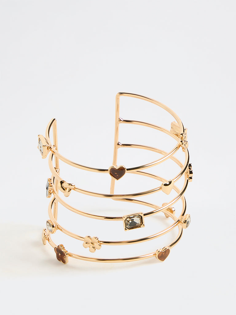 Westside Accessories Gold Multi-Band Statement Cuff Bracelet